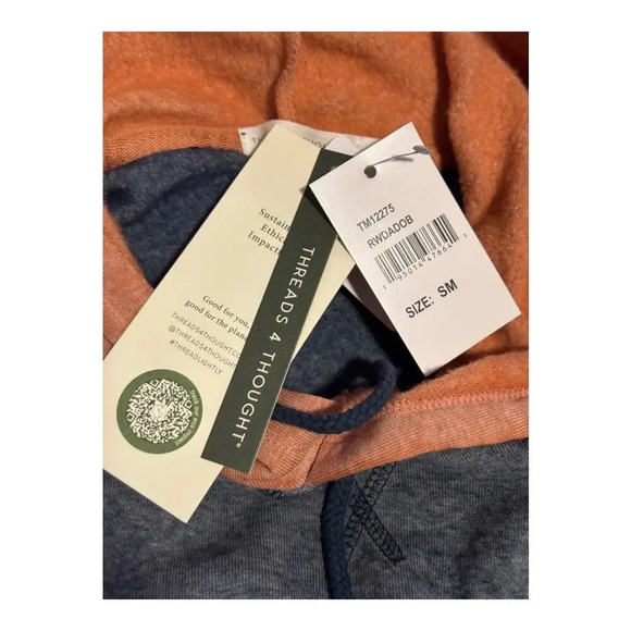 NEW Threads 4 Thought Men's Small‎ Multicolor Triblend Pullover Hoodie - Picture 5 of 5